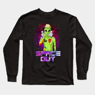 Space Out Hipster Alien Smoking & Spacing Out Hipster UFO Long Sleeve T-Shirt